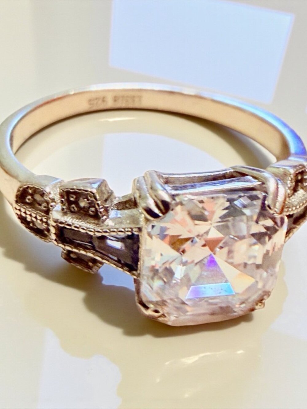Classic Sterling Silver - Crystal CZ Pave Engagement Wedding Ring Size 10 - 3g